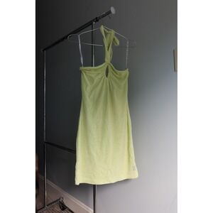 Juicy Couture Terry Cloth Mini Dress S Y2K Green Yellow Made in China